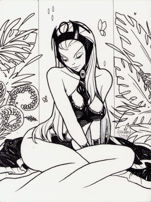 J.J. Kirby | Storm Ink Art Commission (Possible Card Art) - Signed 7/12/23 | Anthony’s Comic Book Art