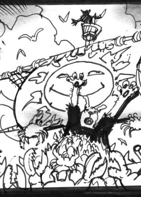 Simon Bisley – Salty Dogs Card art – Ink – March of the crabs | Berserker Art