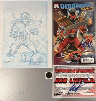 Rob Liefeld | Deadpool Badder Blood #4 Prelim with Signed Comic - 2023 | Anthony’s Comic Book Art