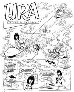 Erik. (André Jolly. 1912-1974) | ERIK. Â«Ura, fille de l’EspaceÂ». 8 planches Ã  l’encre de… | Tessier Sarrou