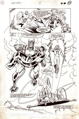 Paris Cullins | New Gods #1 P 20 Large Art Splash (Lightray Convinces Orion To Take Forager’s Corpse!) 1989 | Romitaman