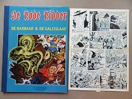 Vandersteen, Biddeloo - De Rode Ridder - De Barbaar & De Galeislaaf - Grote luxe hc - met originele pagina, De Galeislaaf (p.4) - (1977/2004) | Catawiki