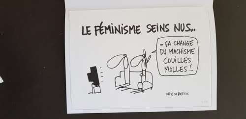 Mix et Remix - Dessin original publié - Le féminisme seins nus | Catawiki