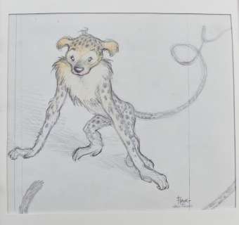 Pé, Frank - Dessin original en couleur publié - La Marsupilamie - d’après Franquin  - (2008) | Catawiki