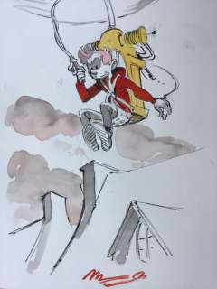 Munuera - Dessin original en couleur - Spirou et Fantasio | Catawiki