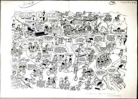 Vélo - Planche Originale... | Vélo - Planche originale de l’histoire : "Tour de France... | Farrando