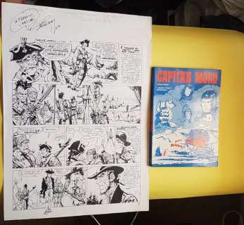 Stelio Fenzo - original page + vol. "Capitan Moko" - Page volante - EO - (1975) | Catawiki