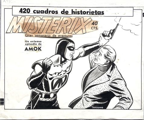 Sergio Tarquinio | Original cover for Misterix. Cm. 29x24,5. Ink. Signed. Code 2138. | Segni e Disegni