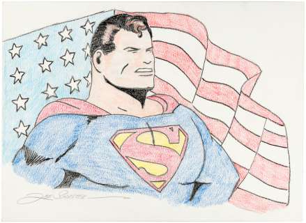 SUPERMAN PORTRAIT ORIGINAL ART BY CREATOR JOE SHUSTER. | Hake’s