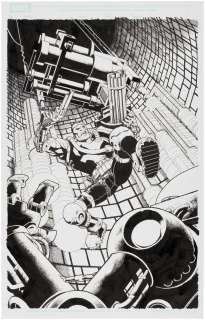 "THE PUNISHER" VOL. 7 #13 COMIC BOOK COVER ORIGINAL ART BY MIKE McKONE (FRANKEN-CASTLE).