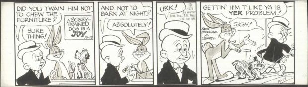 Ralph Heimdahl, Al Stoffel | 1975 Bugs Bunny & Elmer Fudd Original Art Page Newspaper Comic Strip Daily Artwork | ComicArtFans Classifieds