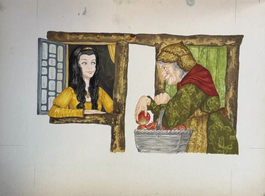 Lot 95 - Snow White Original Vintage 1970’s Book Artwork & COA & Copy of Page Free Post In UK | misc / divers