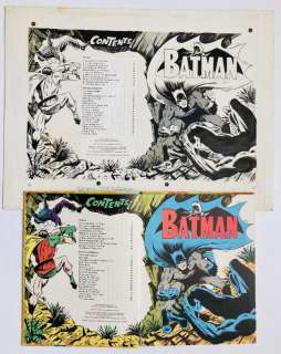 Batman title and contents pages artwork from Batman Story Book Annual 1969.… | Comic Book Auctions ltd