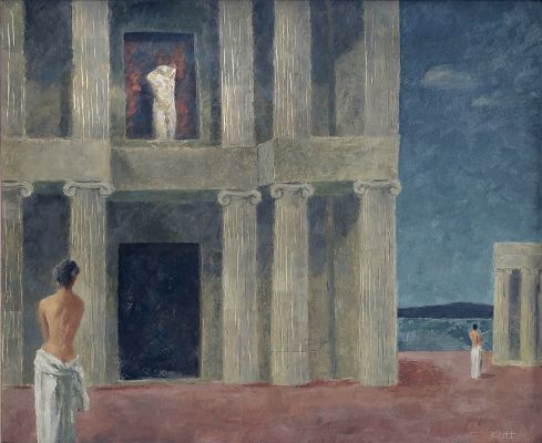 Walter Charles Klett, Walter Klett | Walter Charles Klett , Hellenic Hypotenuse. Nudes Among Greek Columns, 1945-1950 | ComicArtFans Classifieds