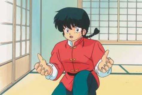 RANMA 1/2 Cellulo de Ranma sur un décor gouaché. 23 x 26,5 cm.