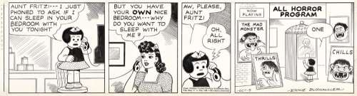 ERNIE (ERNEST PAUL) BUSHMILLER (1905-1982 "Now Nancy’s All Set." Nancy Daily Comic Strip, 1946. | Swann Galleries