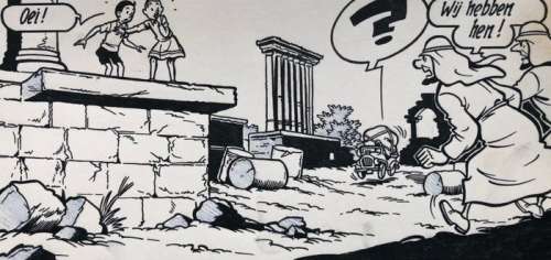 Suske en Wiske 50 - Originele pagina (p.26) Sjeik el Ro-Jenbiet - met luxe groot formaat hc  - (1963/2018) | Catawiki