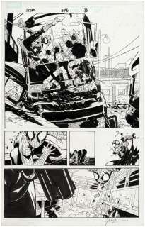"AMAZING SPIDER-MAN" #576 COMIC BOOK PAGE ORIGINAL ART BY CHRIS BACHALO. | Hake’s