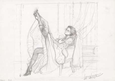 Laurent VICOMTE (195... - Lot 316 - Virages Mine de plomb sur papier pour une étude reproduite...