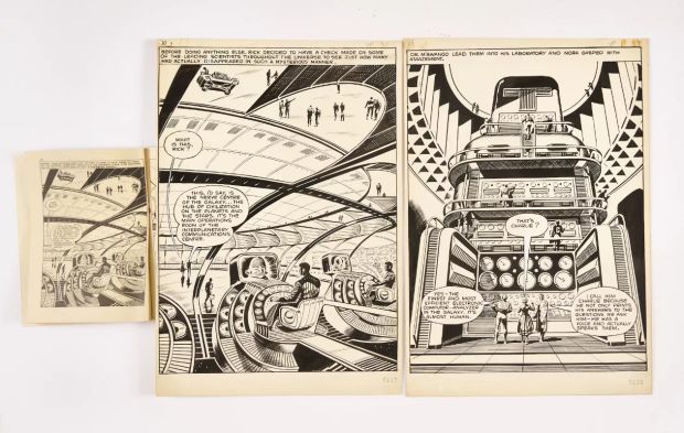 Rick Random: 2 original artworks (1957) by Ron Turner for Super-Detective Library No 111 (included | Comic Book Auctions ltd