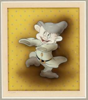 "SNOW WHITE AND THE SEVEN DWARFS" FRAMED COURVOISIER SETUP FEATURING DOPEY. | Hake’s