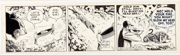 Sam Leff Davy Jones Orig Ink Daily Newspaper Comic Strip Art Signed 1966 CD05 | Charles Scott Gallery