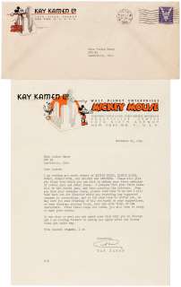 WALT DISNEY ORIGINAL ART & UNIQUE EPHEMERA LOT PERTAINING TO FAMED POTTERY ARTIST LOUISE BAUER. | Hake’s