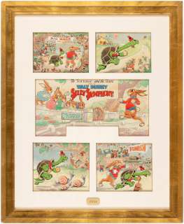 "SILLY SYMPHONY - THE TORTOISE AND THE HARE" GOOD HOUSEKEEPING PAGE ORIGINAL ART BY TOM WOOD. | Hake’s
