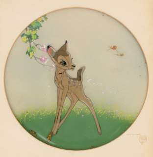 "BAMBI" FRAMED FALINE COURVOISIER PRODUCTION CEL SETUP. | Hake’s