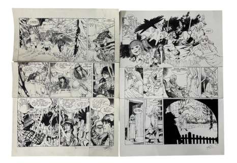 FREDERIC DELZANT, CALLED "ERIC" (BORN IN 1947) TWO ORIGINAL COMIC STRIPS CHINESE INK ON PAPER, RENOWNED ILLUSTRATOR AND… | Goldfield