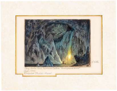 "SUPERMAN" FLEISCHER STUDIOS CARTOON STORYBOARD ORIGINAL ART FOR "THE UNDERGROUND WORLD." | Hake’s