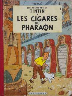 Herge | Les cigares du pharaon Album dédicacé, agrémenté d’un dessin représentant | Millon