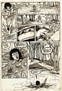 TEENAGE MUTANT NINJA TURTLES #11 COMIC BOOK PAGE ORIGINAL ART BY KEVIN EASTMAN & PETER LAIRD. | Hake’s