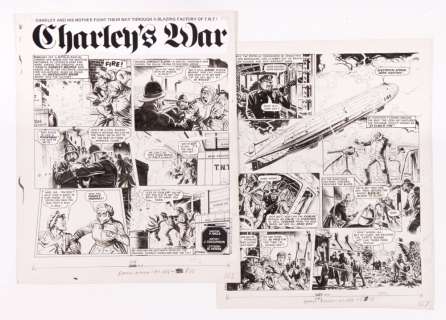 Charley’s War original artworks (1984) by Joe Colquhoun from Battle-Action 284 pgs 10 and 11. | Comic Book Auctions ltd
