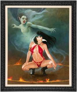 VAMPIRELLA LARGE & IMPRESSIVE FRAMED SPECIALTY ORIGINAL ART BY ENRIC. | Hake’s