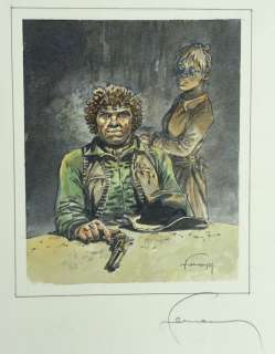 Hermann - Composition originale couleurs directes avec Red Dust pour ancien ex-libris - Comanche | Catawiki