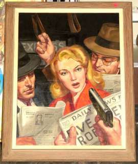 4054: PULP PAINTING. DETECTIVE GENRE. | Weiss Auctions