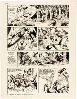 TARZAN IN SAVAGE PELLUCIDAR COMIC BOOK PAGE ORIGINAL ART BY RUSS MANNING. | Hake’s