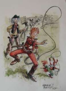 Follet - Spirou, Le comte de Champignac et Spip au Far West - Hommage Ã  Franquin - Spirou et Fantasio | Catawiki