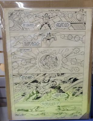 Original Comic Book Page Art from Superman #392, 1984, Dave Hunt and Curt Swan!