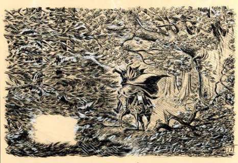 Cuvelier - CHEVALIER ARDENT FLAMME D‘ARGENT Première demi planche de l‘album