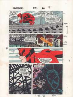 Al Williamson, John Romita Jr., Max Scheele - Daredevil #270 p. 14 color guide art - daredevil and blackheart - 1989