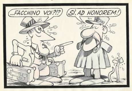 Jacovitti - illustrazione originale "Facchino voi?!?" - Anni ’60 - Page volante | Catawiki