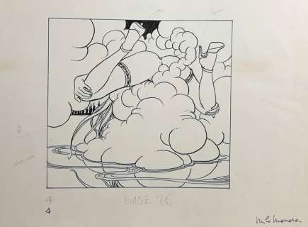 Milo Manara - illustrazione originale per il portfolio "Nubinlove"  - EO - (1985) | Catawiki