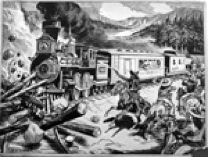 Derek Eyles - Bandits attacking Train (Signed)