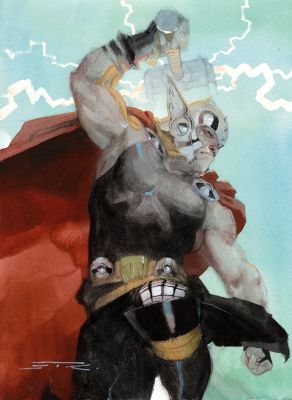 Thor hammer over head by Esad Ribic | DiTullio Art Collective
