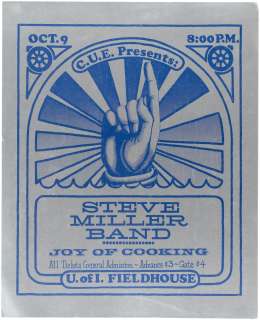 STEVE MILLER BAND 1972 IOWA CITY, IOWA CONCERT POSTER & ORIGINAL/MECHANICAL ART. | Hake’s