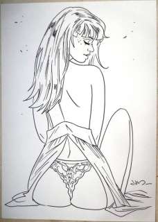 Jim (Terrasson, Thierry)  - Dessin original - Une nuit Ã  Rome - Marie - (2018) | Catawiki