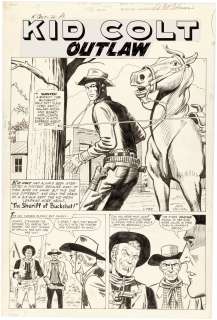 KID COLT OUTLAW #72 COMPLETE ISSUE STORY PAGES ORIGINAL ART BY JACK KELLER.
