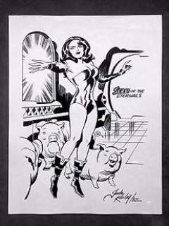  - Eternals - Original Art Drawing jack Kirby  inks Bruce Timm  Sersi Character - Pin Up 